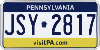 PA license plate JSY2817