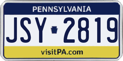 PA license plate JSY2819