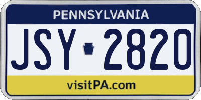 PA license plate JSY2820