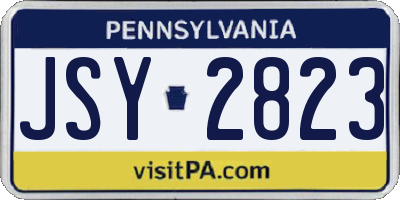 PA license plate JSY2823