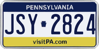 PA license plate JSY2824