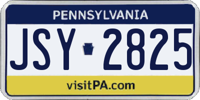 PA license plate JSY2825