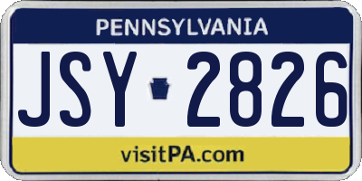PA license plate JSY2826