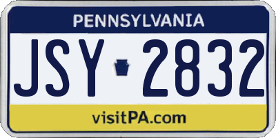 PA license plate JSY2832