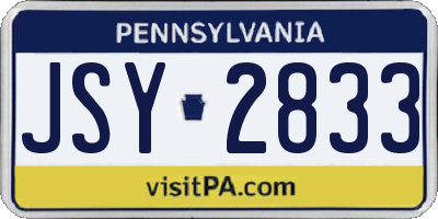 PA license plate JSY2833