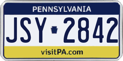 PA license plate JSY2842