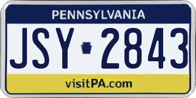 PA license plate JSY2843
