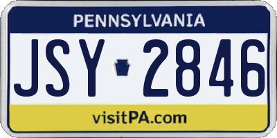 PA license plate JSY2846