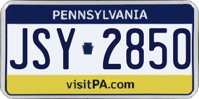 PA license plate JSY2850