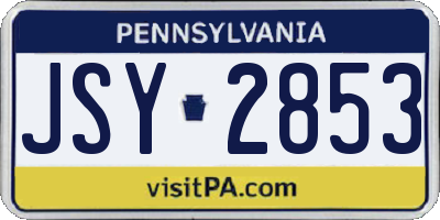 PA license plate JSY2853