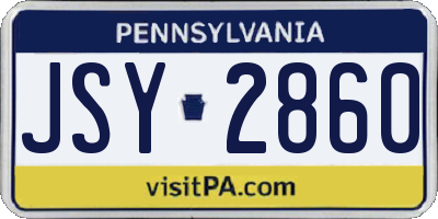 PA license plate JSY2860