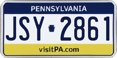 PA license plate JSY2861
