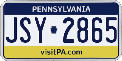 PA license plate JSY2865