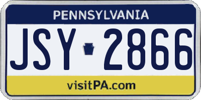 PA license plate JSY2866