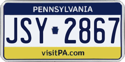 PA license plate JSY2867