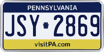PA license plate JSY2869