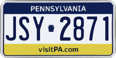 PA license plate JSY2871
