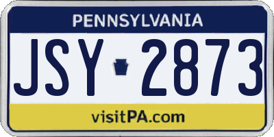 PA license plate JSY2873