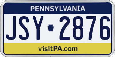 PA license plate JSY2876