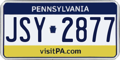 PA license plate JSY2877