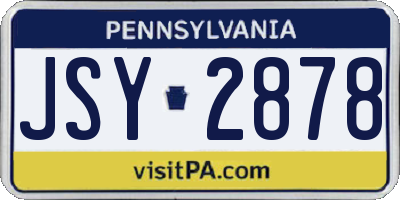 PA license plate JSY2878