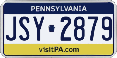PA license plate JSY2879