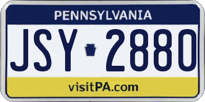 PA license plate JSY2880