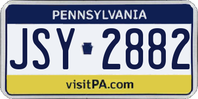 PA license plate JSY2882
