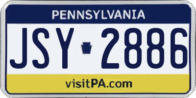 PA license plate JSY2886