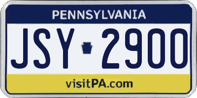 PA license plate JSY2900