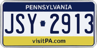 PA license plate JSY2913
