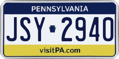 PA license plate JSY2940