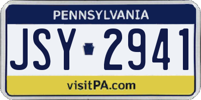 PA license plate JSY2941
