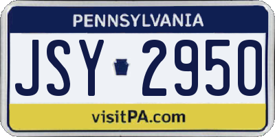 PA license plate JSY2950