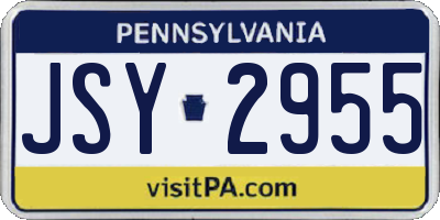 PA license plate JSY2955