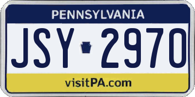 PA license plate JSY2970