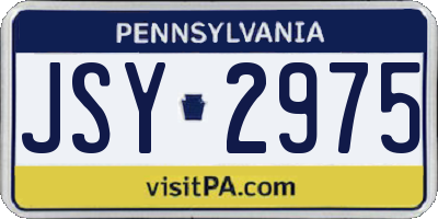 PA license plate JSY2975