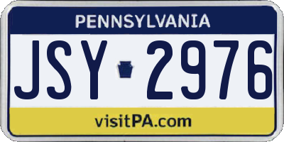 PA license plate JSY2976