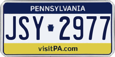 PA license plate JSY2977