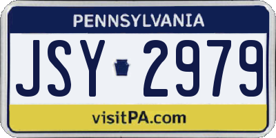 PA license plate JSY2979
