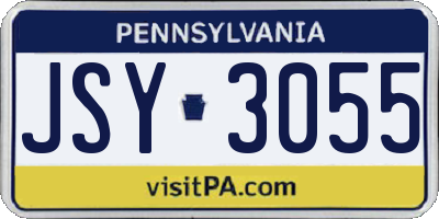 PA license plate JSY3055