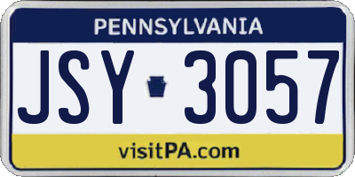 PA license plate JSY3057