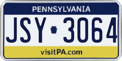 PA license plate JSY3064