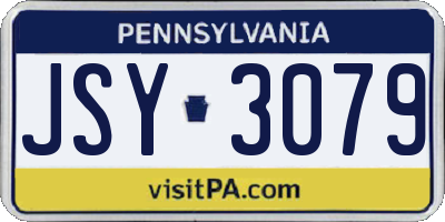 PA license plate JSY3079