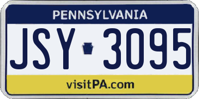 PA license plate JSY3095