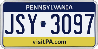 PA license plate JSY3097