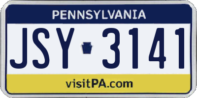 PA license plate JSY3141