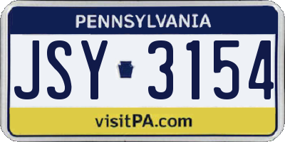 PA license plate JSY3154