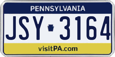 PA license plate JSY3164