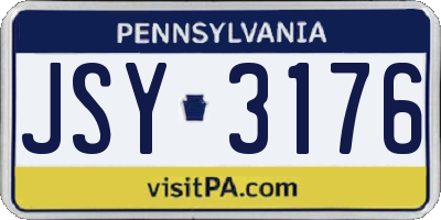 PA license plate JSY3176